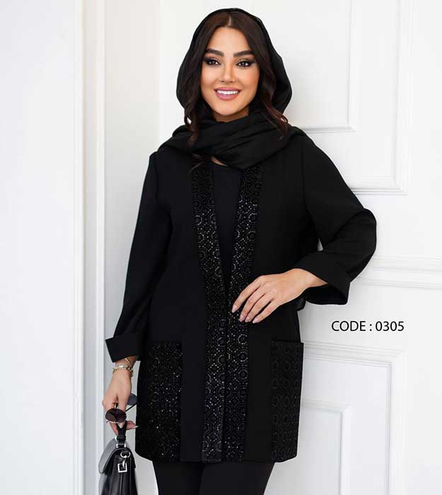 مانتو مشکی مجلسی